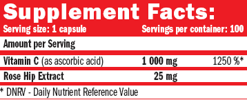 AMIX Vitamin C with Rose Hips съставки