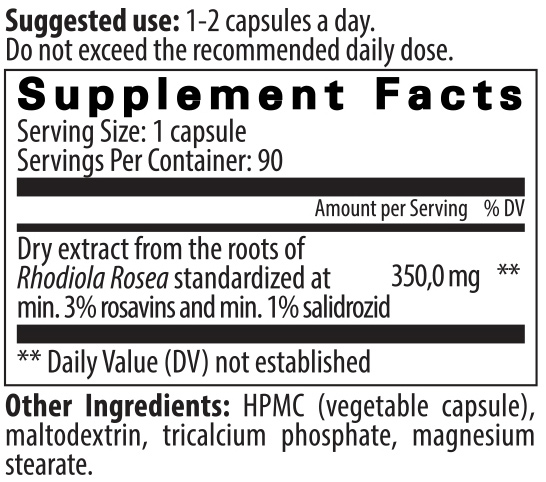 VEMOHERB Rhodiola Rosea съставки