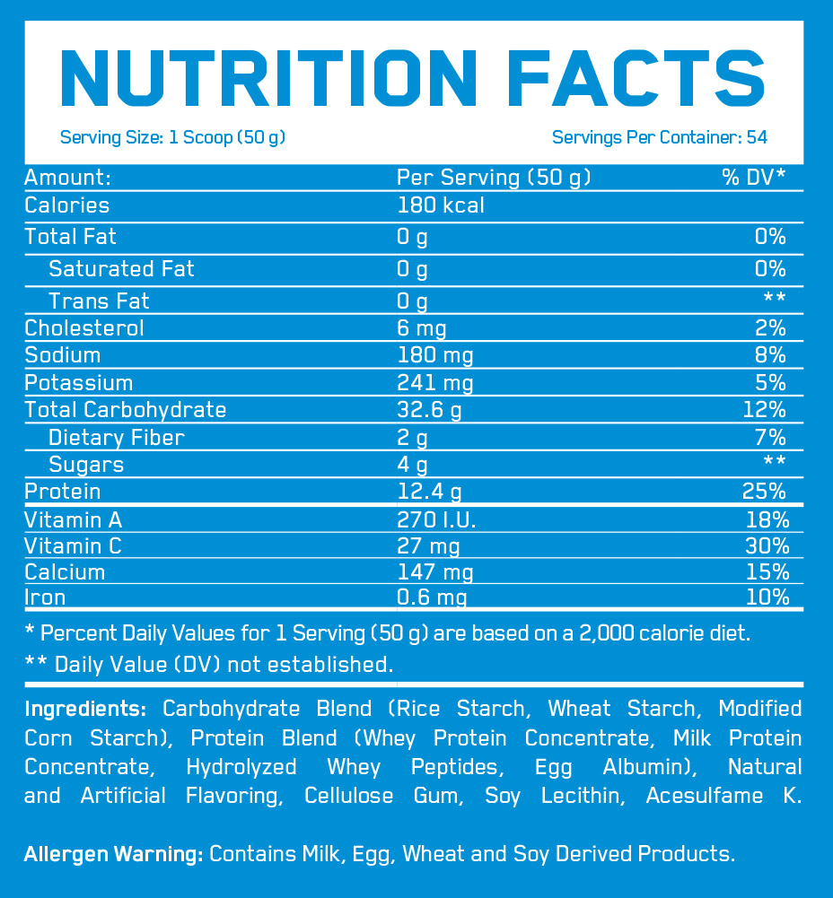 EVERBUILD Mass Build Gainer съставки