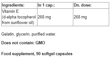 LIFE EXTENSION Super Vitamin E съставки