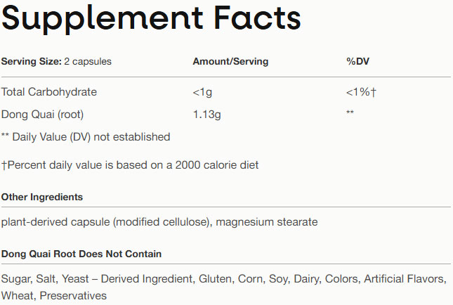 NATURES WAY Dong Quai Root съставки