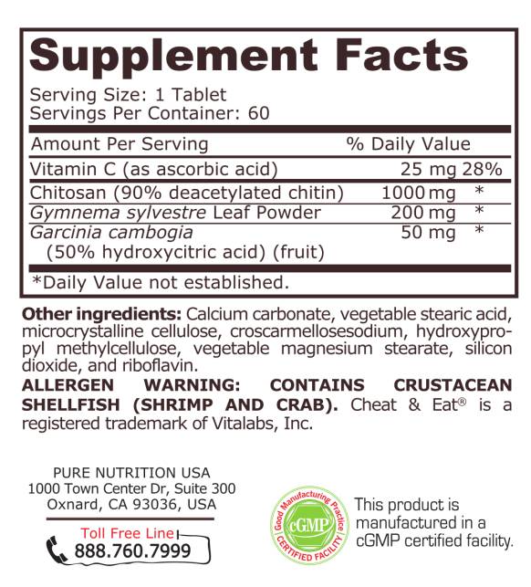 Pure Nutrition Appetite Control съставки