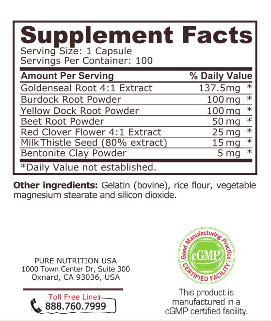 Pure Nutrition Detoxifier съставки